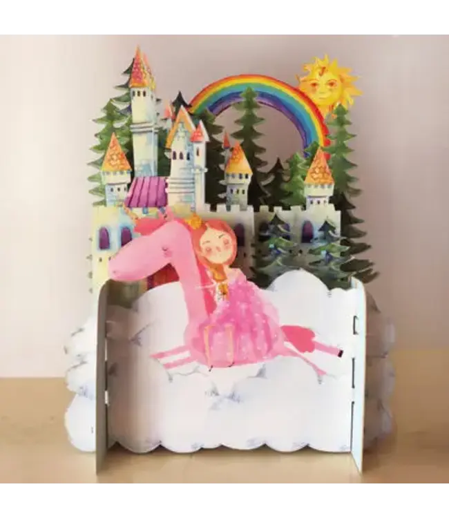 Alljoy Design | 3D | Pop-up Kaart |  Princess & Unicorn