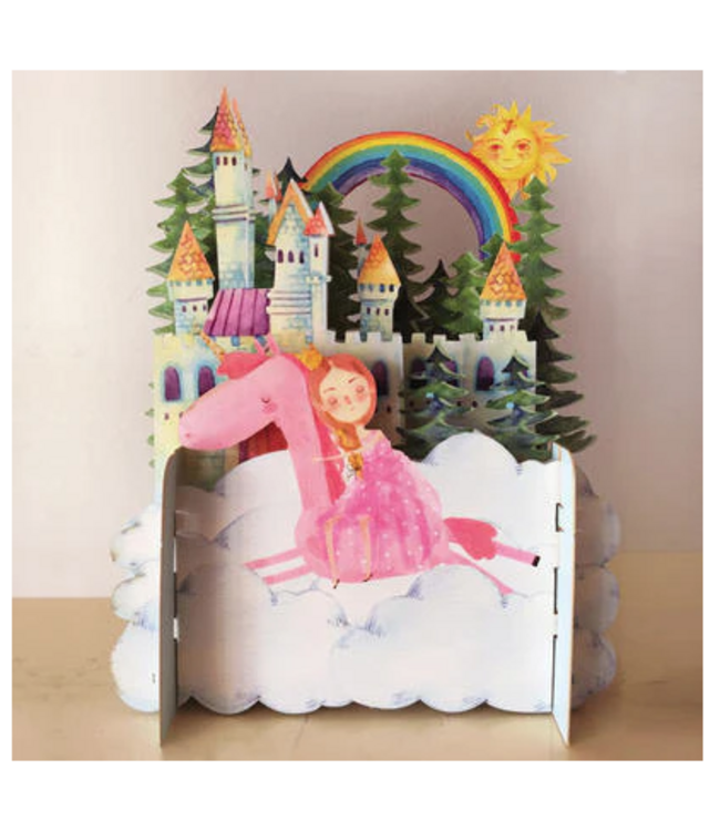 Alljoy Design | 3D | Pop-up Kaart |  Princess & Unicorn