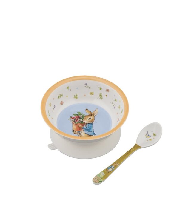 Petit Jour Paris | Peter Rabbit | Kommetje met Zuignap en Lepel | +6 mnd
