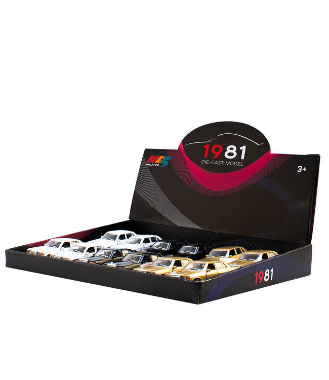 Magni ApS | Die cast Metal | Mercedes 1981 | 12,5 cm | 1:32 | Open Doors | Pullback | 3+