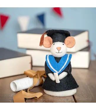 Wolvilt | Decoratie | Muis Geslaagd ! | 16 cm