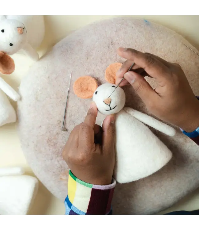 Wolvilt | Decoratie | Muis Geslaagd ! | 16 cm