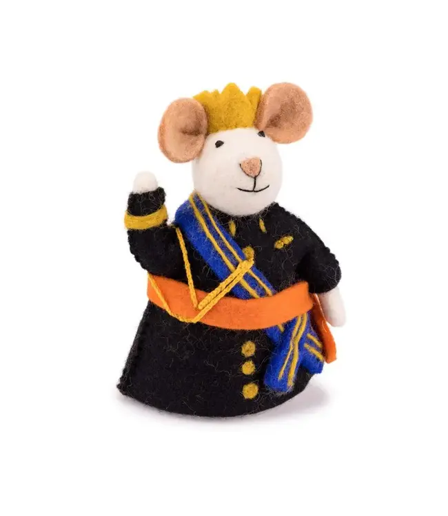 Wolvilt | Decoratie | Muis Koning en Koningin | 17 cm