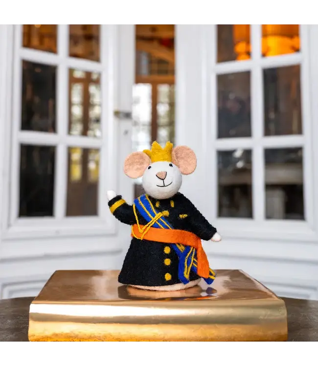 Wolvilt | Decoratie | Muis Koning en Koningin | 17 cm