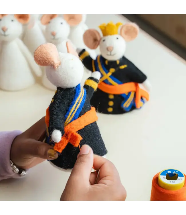 Wolvilt | Decoratie | Muis Koning en Koningin | 17 cm