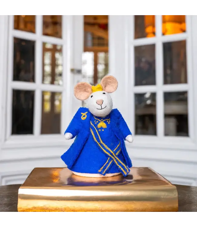 Wolvilt | Decoratie | Muis Koning en Koningin | 17 cm