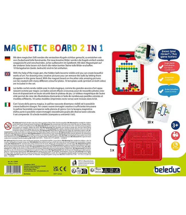 Beleduc | Magische Tekentafel | Magnetboard 2 in 1 | 18 x 24 cm | 3+
