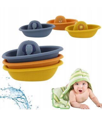 Trixie Trixie | Stapelbare badbootjes | 100% siliconen | 3 delig | + 6 maanden