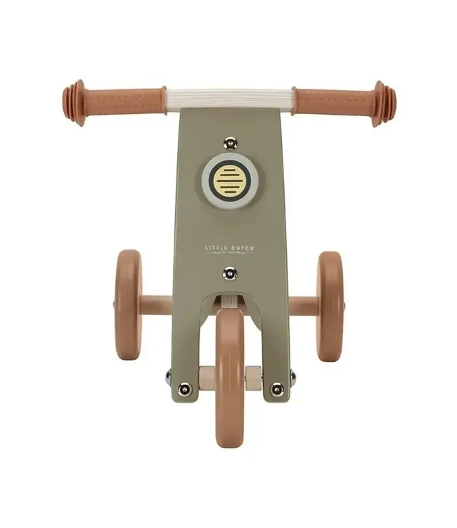 Little Dutch | Houten Loopfiets | Driewieler | Olijfkleur | 1+