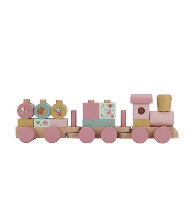 Little Dutch | Houten Blokkentrein | Fairy Garden | 17 delig | 45 cm | 1+