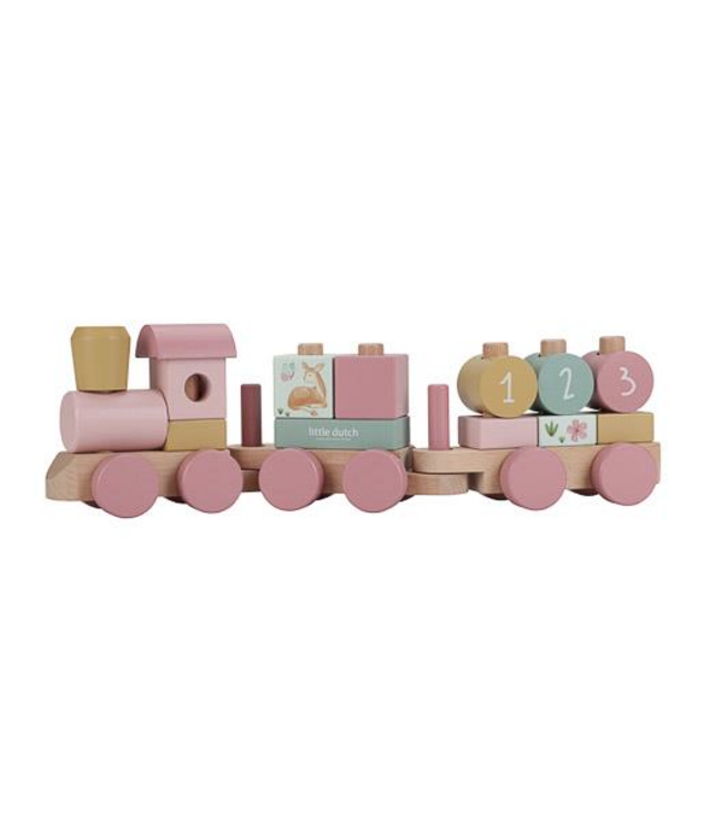 Little Dutch | Houten Blokkentrein | Fairy Garden | 17 delig | 45 cm | 1+