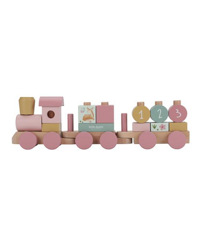 Little Dutch | Houten Blokkentrein | Fairy Garden | 17 delig | 45 cm | 1+
