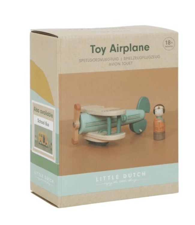 Little Dutch | Speelgoedvliegtuigje | 2 dlg | 17,5 x 10,5 x 16,5 cm | 3+