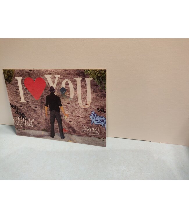 Lenticulaire Kaart Bewegend | Graffiti |  I love you