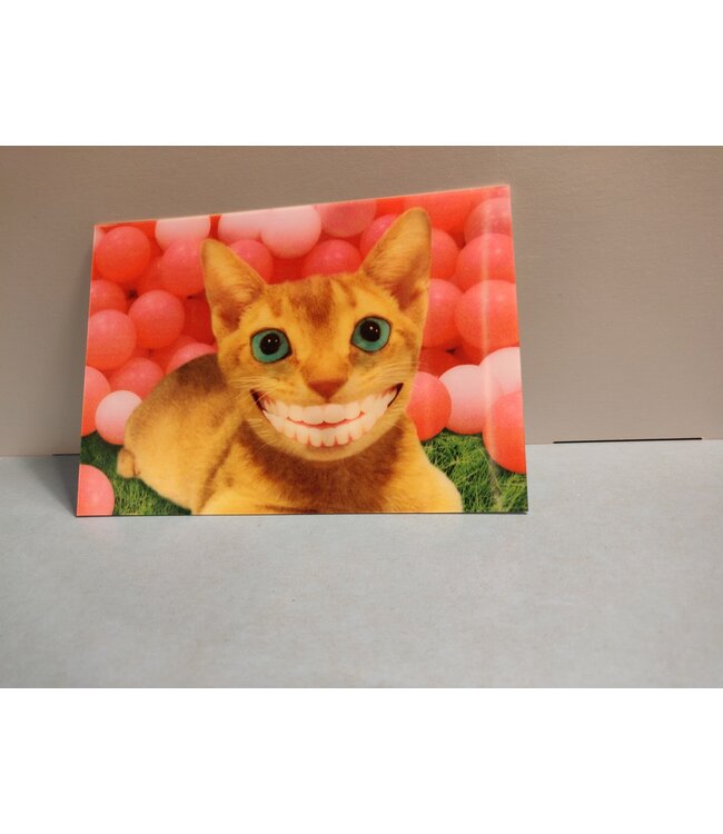 Lenticulaire Kaart Bewegend | Lachende Poes