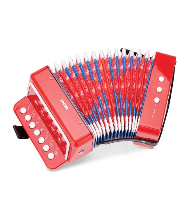 Woet | by New Classic Toys  | Accordeon | Rood | inclusief Muziekboek 3+