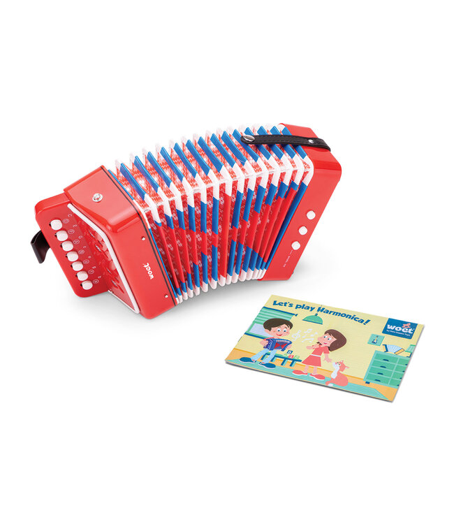 Woet | by New Classic Toys  | Accordeon | Rood | inclusief Muziekboek 3+