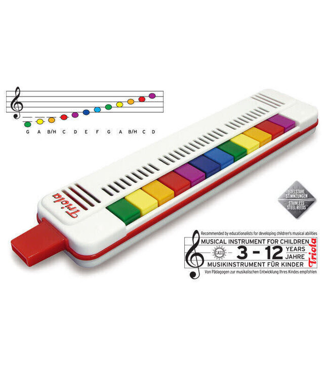 Seydel Sohne |  Triola Blaaspiano | 12 Toetsen | incl. boekje met 4 liedjes | 3-12 jaar