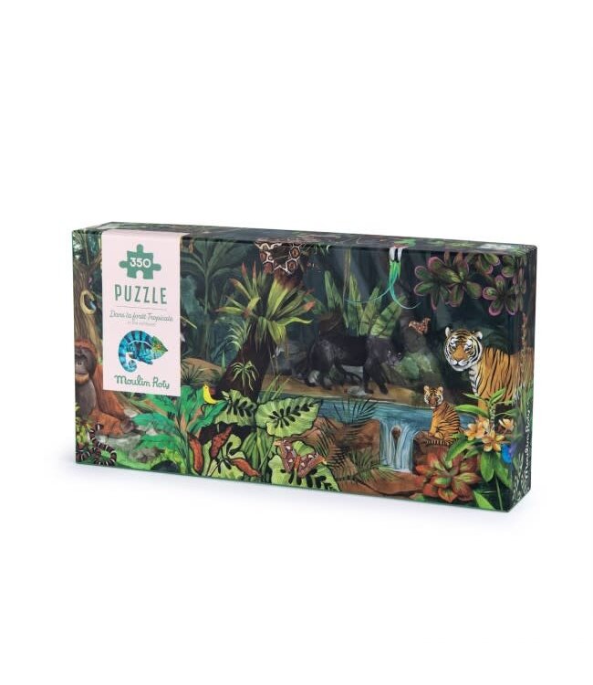 Moulin Roty | Panoramic Puzzle | In the Rainforest |105 x 27,5 cm | 350 stukjes
