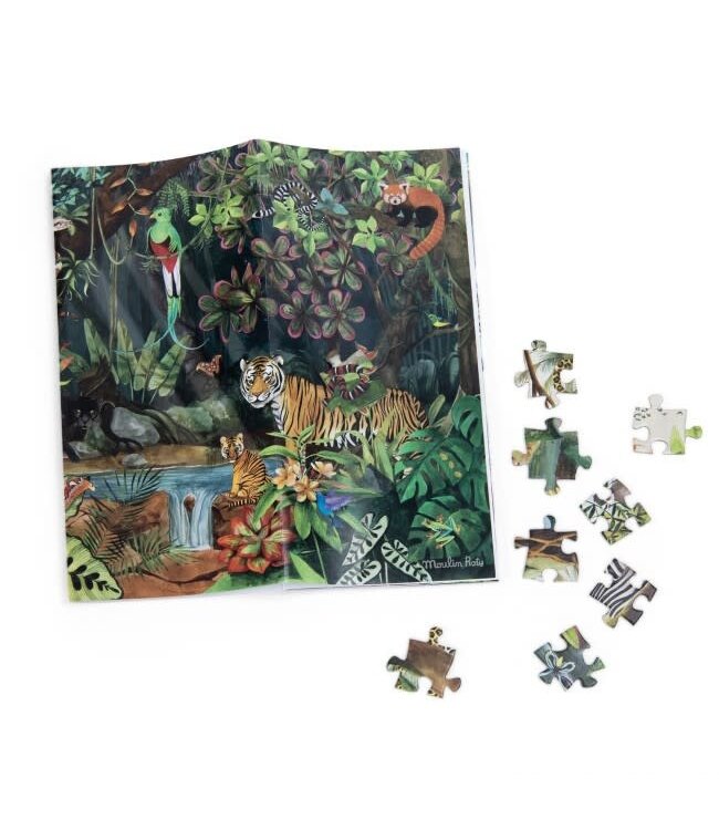 Moulin Roty | Panoramic Puzzle | In the Rainforest |105 x 27,5 cm | 350 stukjes