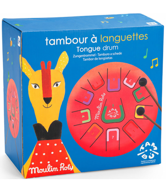 Moulin Roty Moulin Roty | Trommel | Metal Tongue Drum | Rood | 11 Toons | 20 x 11 cm | 5+