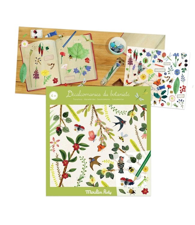 Moulin Roty | Transfers | decal-plaatjes | De Botanicus | +130 afbeeldingen | 3+