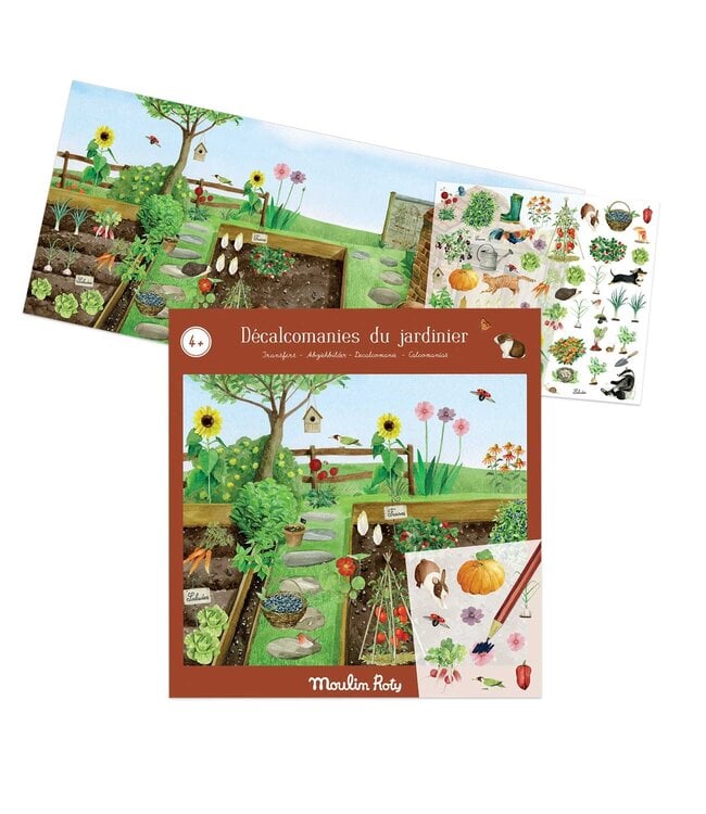 Moulin Roty | Transfers | decal-plaatjes | De tuin | +130 afbeeldingen | 3+