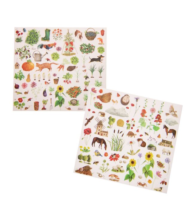 Moulin Roty | Transfers | decal-plaatjes | De tuin | +130 afbeeldingen | 3+