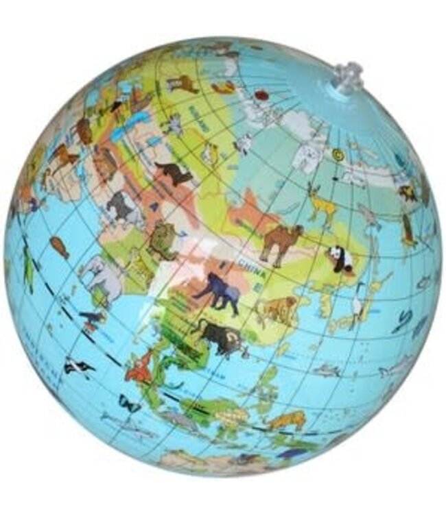 Caly Toys | Opblaasbare wereldbol | Dieren | 30 cm | 3+
