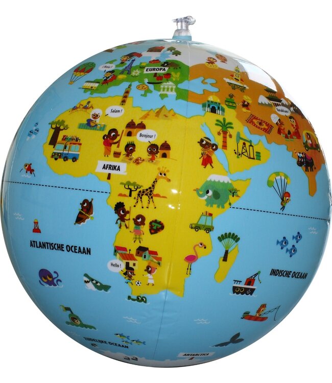 Caly Toys | Opblaasbare wereldbol | Op ontdekking! | 30 cm | 3+
