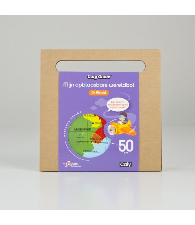 Caly Toys | Opblaasbare wereldbol | Wereld politiek | 50 cm | 3+