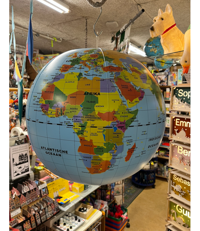 Caly Toys | Opblaasbare wereldbol | Wereld politiek | 50 cm | 3+
