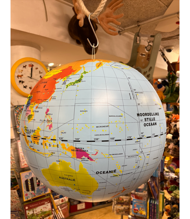 Caly Toys | Opblaasbare wereldbol | Wereld politiek | 50 cm | 3+