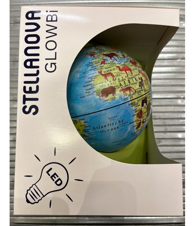 Stellanova l Globe Wereldbol met verlichting | Dieren | 15 cm