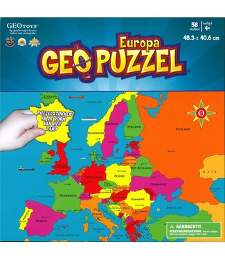 Geo Toys GeoPuzzel | Europa | 58 stukjes | 58 landen | 483 x 406 mm | Nederlandstalig | 4+