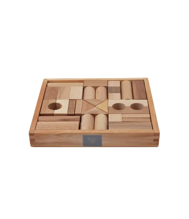 Wooden Story | Natuurlijke Houten Blokken | in houten tray | 30 stuks