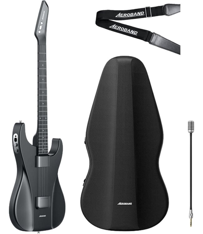 AeroBand Smart Gitaar – Ingebouwde Speaker - Bluetooth Elektronische Gitaar met Case, Strap & Mic – Muziekinstrument Set - AUX - MIDI