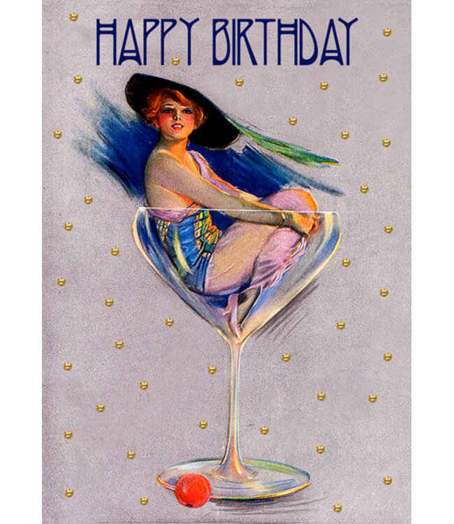 Madame Treacle | Glitterkaart | Happy Birthday | Cocktail