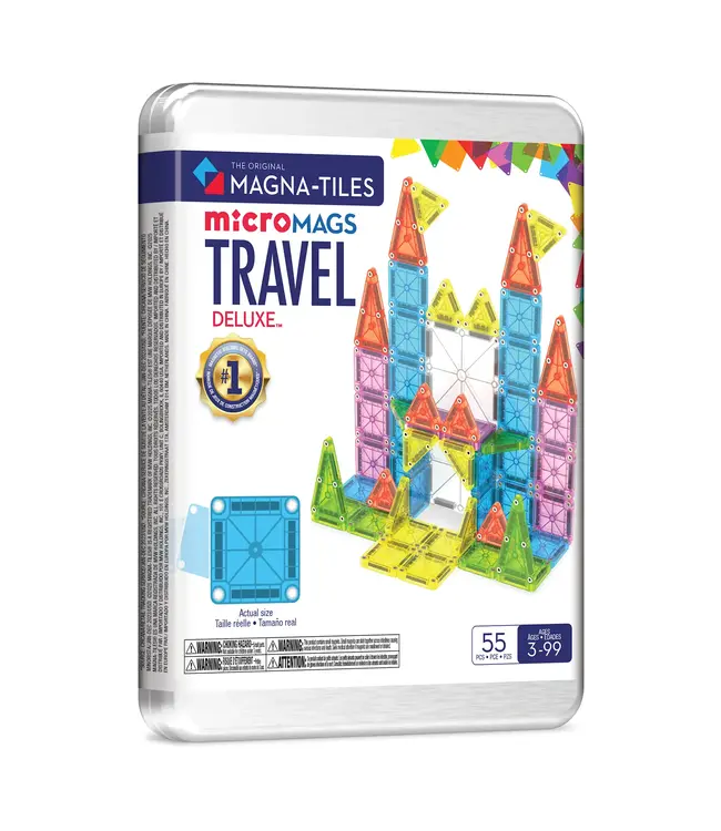 Magna-Tiles® | Micro MAGS | Travel Set Deluxe | 55 pieces | 3+