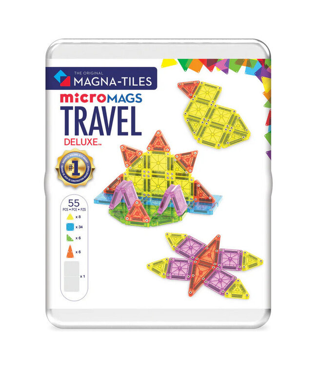 Magna-Tiles® | Micro MAGS | Travel Set Deluxe | 55 pieces | 3+