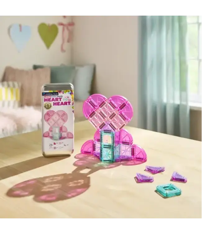 Magna-Tiles® | Micro MAGS | Travel Set | Heart to Heart | 26 pieces | 3+