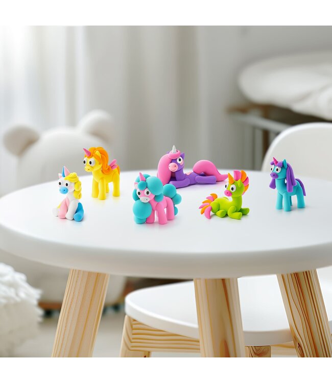 Hey Clay | Set voor 6 Dieren | Unicorns | 10 kleuren | 3+