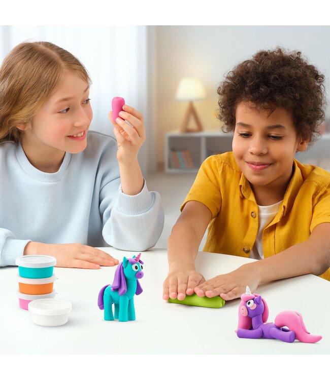 Hey Clay | Set voor 6 Dieren | Unicorns | 10 kleuren | 3+