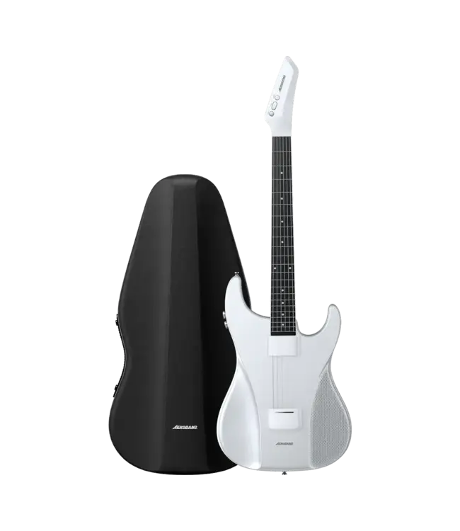AeroBand Smart Gitaar – White - Ingebouwde Speaker - Bluetooth Elektronische Gitaar met Case, Strap & Mic – Muziekinstrument Set - AUX - MIDI