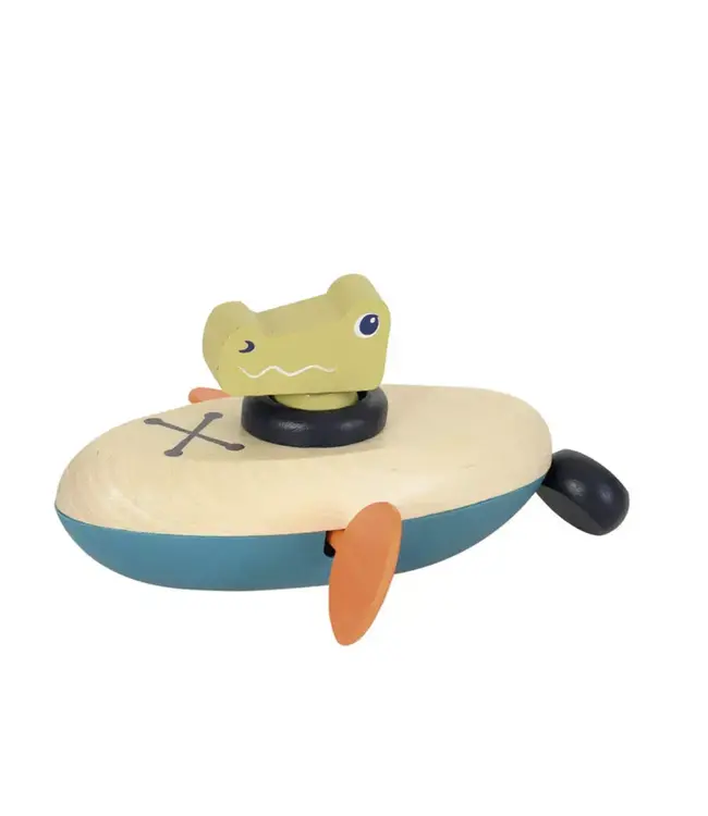 Egmont Toys houten opwindbaar badspeeltje krokodil – 13 cm – 2+