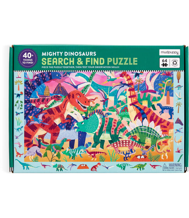 Mudpuppy | Puzzle | Search & Find | Mighty Dinosaurs | 64 delig | 4+