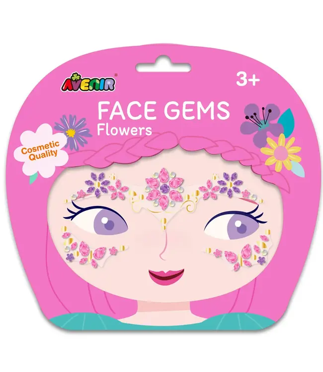Avenir | Face Art | Zelfklevende Edelstenen | Cosmetische Kwaliteit | Flowers | 3+