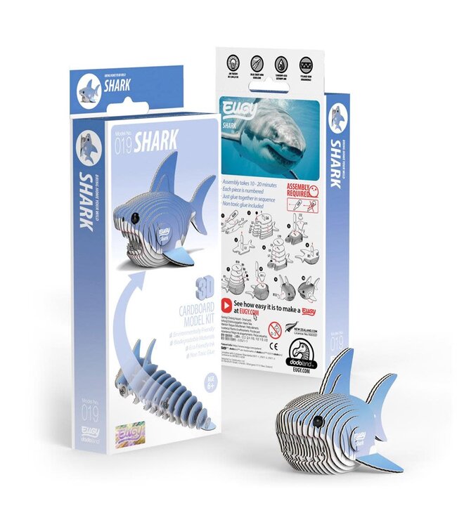 Eugy | 3D Cardboard Model Kit | Sea Life | Haai | 6+