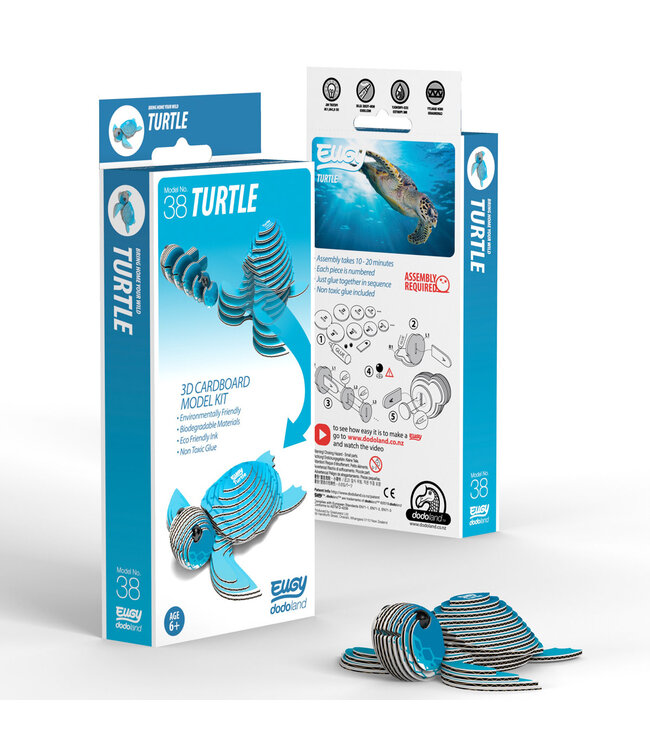 Eugy | 3D Cardboard Model Kit | Sea Life | Zeeschildpad | 6+