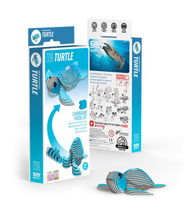 Eugy | 3D Cardboard Model Kit | Sea Life | Zeeschildpad | 6+
